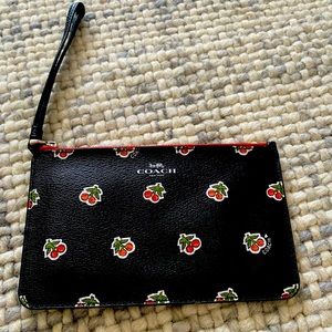 Coach Black and Cherry Wrist Wallet